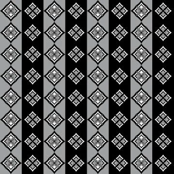 Elegant pattern with white black and grey rhomboid decorations Stock Illustration