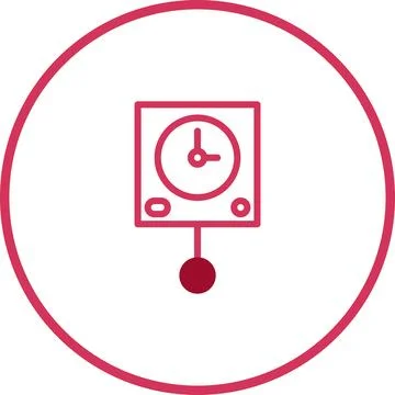 Elegant Pendulum Clock Icon: A Timeless Symbol of Precision and Measurement.. Stock Illustration
