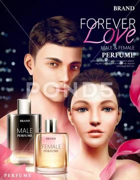 Elegant perfume ads Stock Illustration