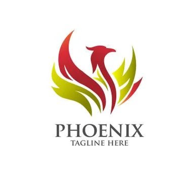 Elegant phoenix logo concept Stock Illustration