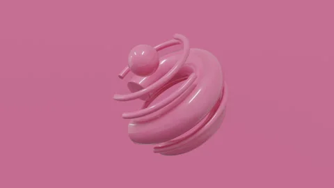 Elegant pink 3D composition featuring refined geometry and subtle contrast Stock Footage 335959040