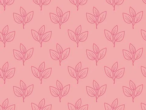 Elegant pink floral pattern.  Subtle line art design of leaves creates a de.. Stock Illustration