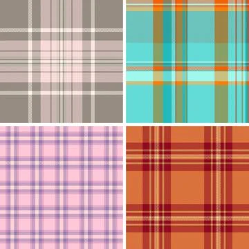 Elegant plaid background designed wedding stationery. Soft tartan alignment a Stock Illustration