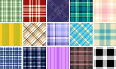 Elegant plaid pattern bundle prepared for wedding stationery. The pack adds u Stockillustratie