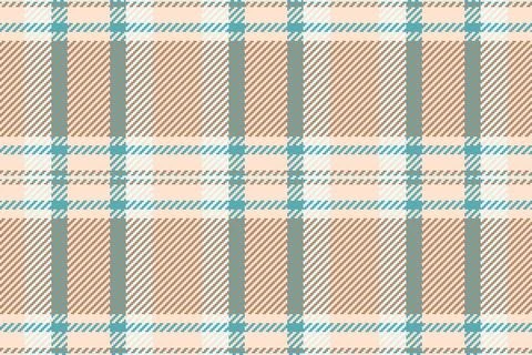 Elegant plaid pattern with peach, brown, and teal hues. Creates a classic and Stock Illustration