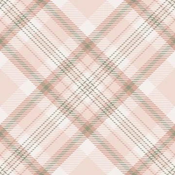 Elegant plaid pattern. Soft pink and muted green hues create a seamless, time Illustrazione stock