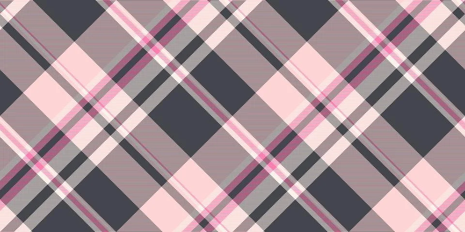 Elegant plaid pattern with soft pink, gray, and charcoal hues, perfect for te Stockillustratie