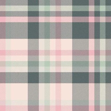 Elegant plaid pattern in soft pinks, greens, and grays. Classic herringbone t Stock Illustration