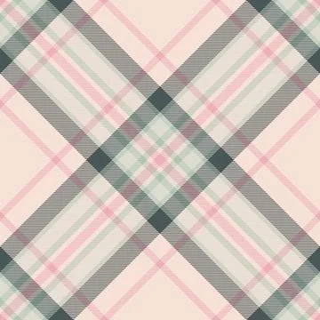 Elegant plaid pattern. Soft pinks, greens, and dark gray intersecting lines c Stock Illustration