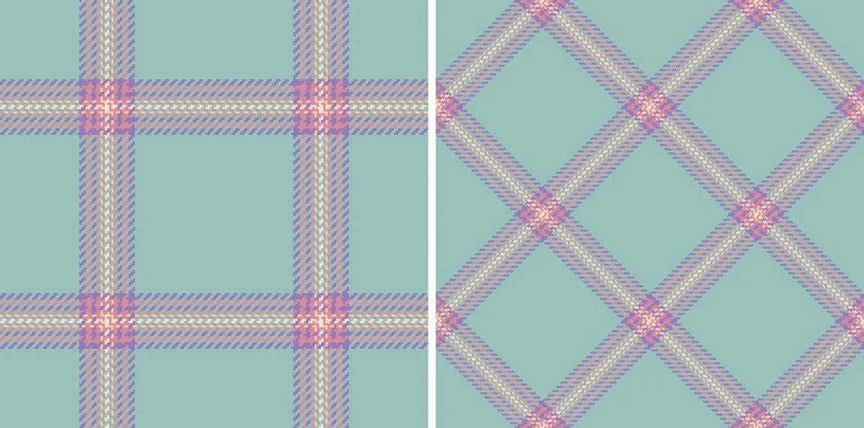Elegant plaid patterns set on mint. Ideal for textile design, backgrounds, or Stock Illustration