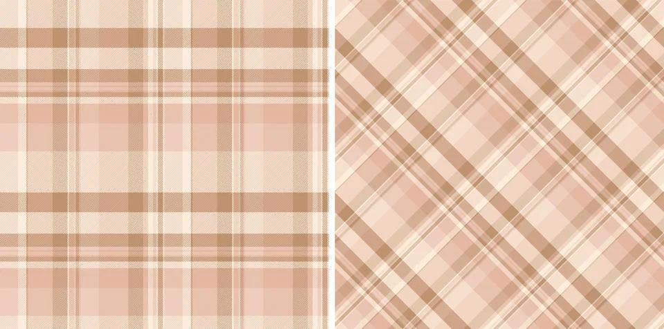 Elegant plaid patterns in soft, neutral hues, showcasing a classic design. Id Stock Illustration