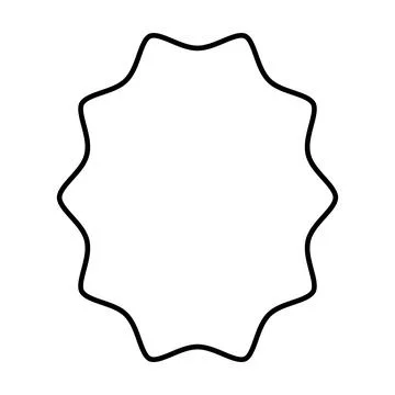 Elegant Pointed Oval Frame Border with Smooth Decorative Curves Stock Illustration