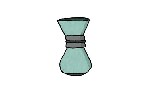 Elegant  pour-over coffee maker featuring a minimalistic design for stylish brew Stock Illustration