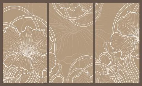 Elegant prestigious Art Deco background template with flowers. The design luxury Stock Illustration