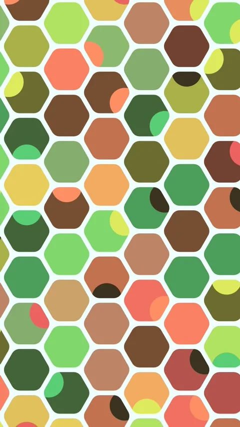 Elegant Procedural Circles Hex Mesh Geometric Motion Background Stock Footage 333051250