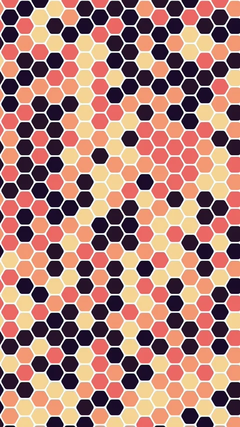 Elegant Procedural Circles Hex Mesh Geometric Motion Background Stock Footage 333051279