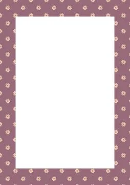 Elegant purple daisy border frame vector illustration for stationery and br.. Stock Illustration