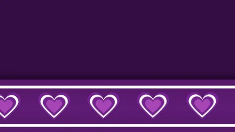 Elegant Purple Heart Pattern Background for Romantic Love Themes. Stock Footage 340130733