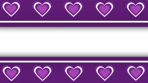Elegant Purple Heart Pattern Background with Central White Copy Space. Stock Illustration
