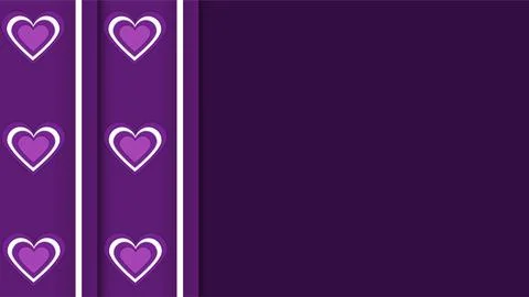 Elegant Purple Hearts Pattern Background with Vertical Stripes and Copy Space Stock Illustration