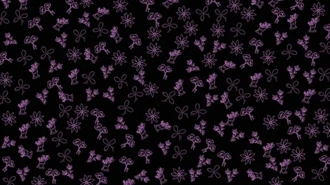 Elegant purple snowflake pattern on black background perfect for winter desig Stock Footage 327062944