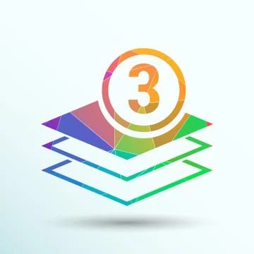 Elegant pyramid multiple layer element icons business 스톡 일러스트