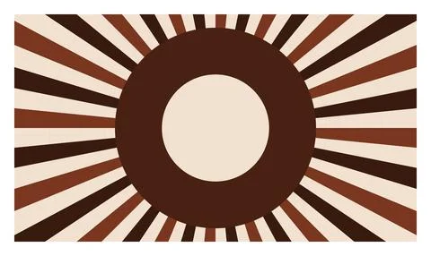 Elegant radial sunburst pattern with dark brown and beige earth tone color .. 库存插图