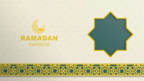 Elegant Ramadan Kareem background featuring a crescent moon mosque icon, su.. イラスト素材
