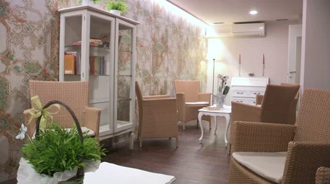 An elegant reading room Stock Footage 61713386