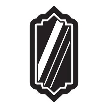 Elegant rectangular mirror reflecting light in a modern interior design Stock Illustration