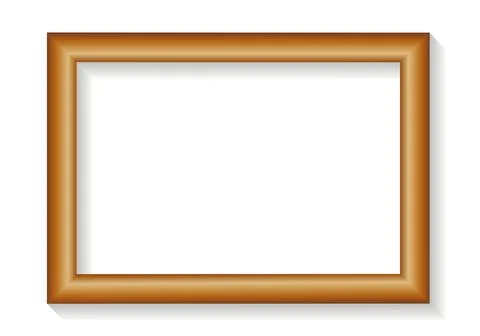 Elegant Rectangular Wooden Picture Frame with Shadow. Vector Illustration I.. Ilustración de archivo