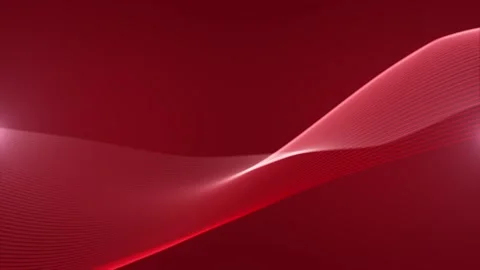 Elegant red background with smooth waveform floating in zero gravity Video stock 277062603