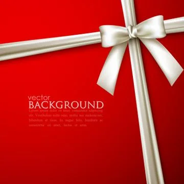 Elegant red background with white bow Stock Illustration
