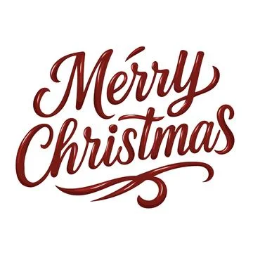 Elegant red brush script  Merry Christmas hand lettering Illustrazione stock