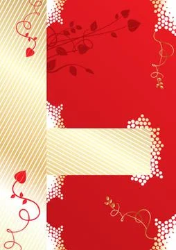 Elegant red card with golden elements, vector illustration 스톡 일러스트