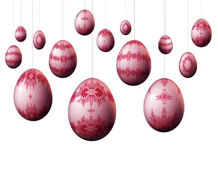 Elegant red decorated Easter Eggs elegant red decorated Easter Eggs on whi... Foto stock