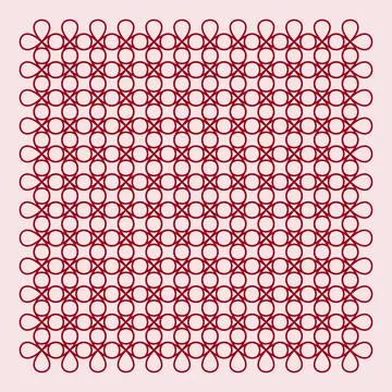 Elegant red geometric circle pattern on pink background. Stock Illustration