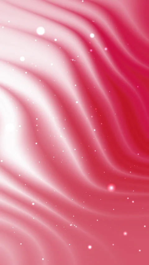 Elegant Red white Silk Waves with Floating Glittering Particles Abstract Stock Footage 342288355