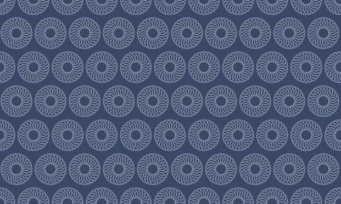 Elegant repeating geometric pattern of circular designs on a deep blue backgr 스톡 일러스트