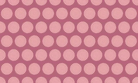 Elegant, repeating pattern of pink sunburst circles on a mauve background. .. Illustrazione stock