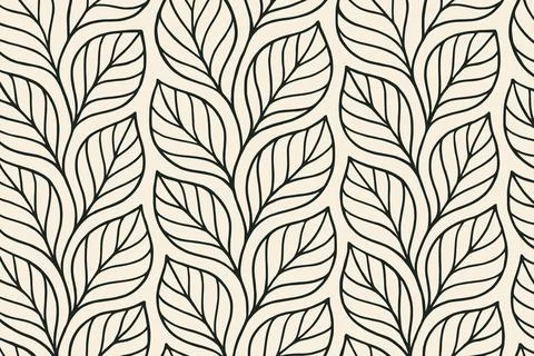Elegant repeating pattern of stylized leaves in a natural organic design Stock Illustration