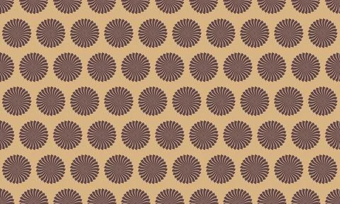 Elegant repeating pattern of swirling circular motifs on a warm beige backgro Stock Illustration