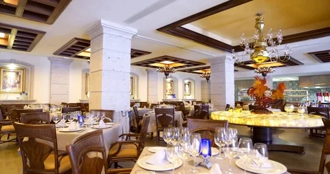 Elegant Resort Dining Room, Empty Stock Footage 116627614