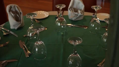 Elegant Restaurant Table Setting Video stock 311201244