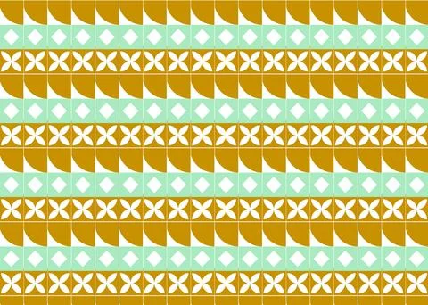 Elegant Retro Geometric Seamless Pattern with Mustard Gold Stock Illustration