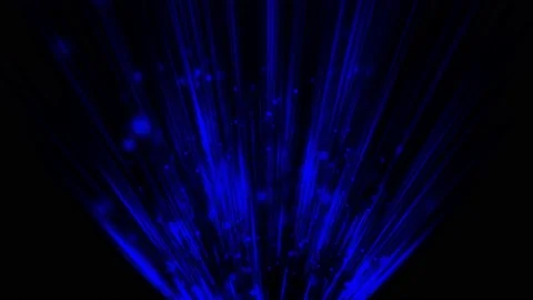 Elegant rising particle rays blue Stock Footage 201011643