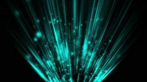 Elegant rising particle rays turquoise Stock Footage 201011369