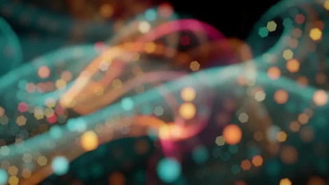 Elegant Rivers of Glowing Light Particles Stock Footage 314905637