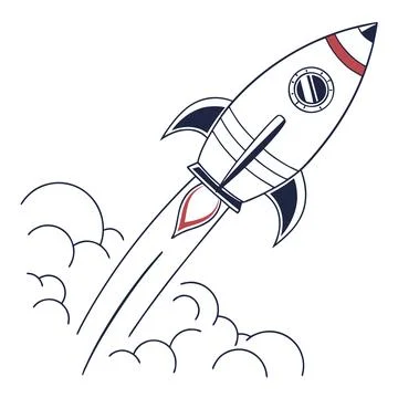 Elegant Rocket Startup Concept - Abstract Business Innovation Vector Illustrazione stock