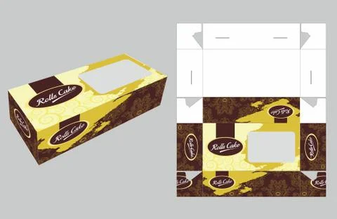 Elegant Rolls Cake Box Stock Illustration